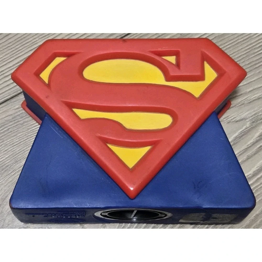 Superman‎ Bank Six Flags RARE Logo PVC Plastic DC Comics Souviner